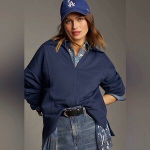 Anthropologie Pilcro Johnny Collar Pullover Sweatshirt Preppy Lounge Women’s XS
